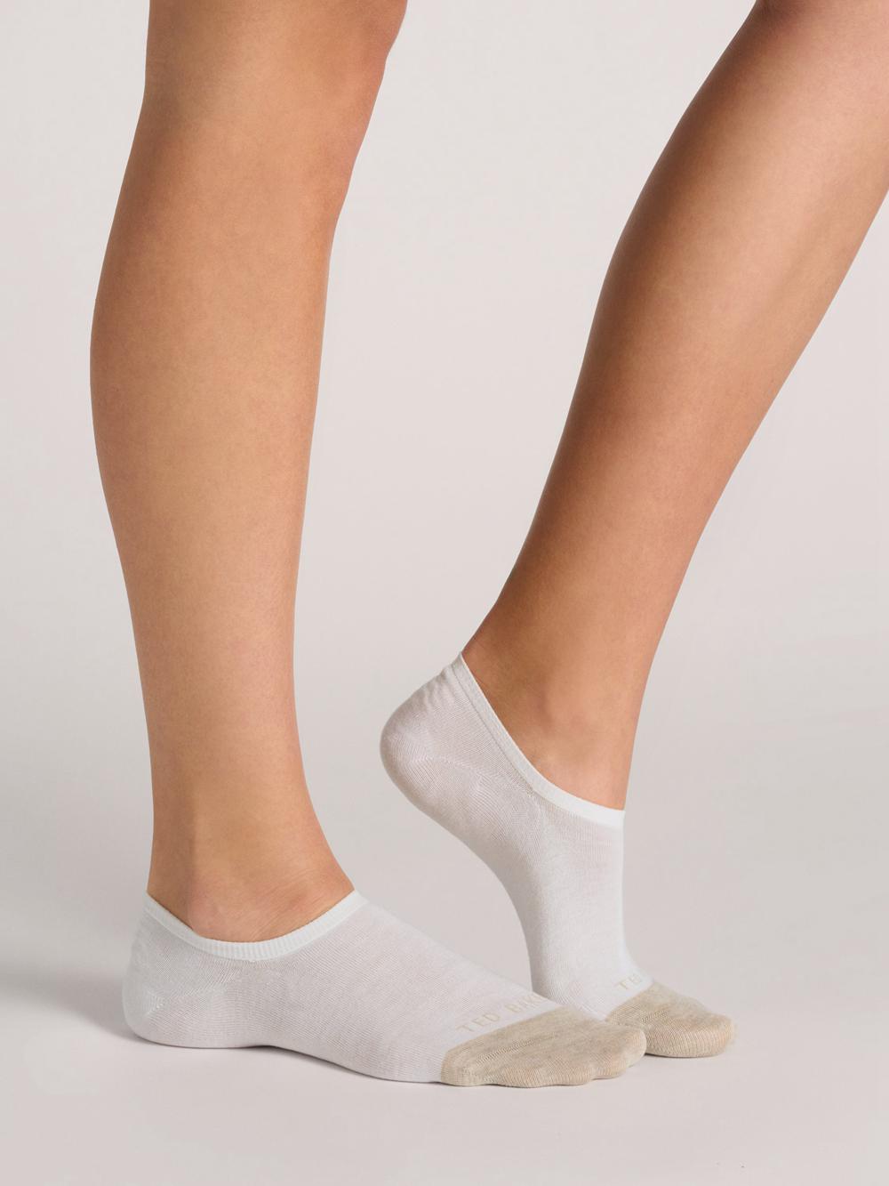 Ted Baker 3 Pack Contrast Toe Liner Trainer Sokken Dames Wit | Belgium  275618-LZX