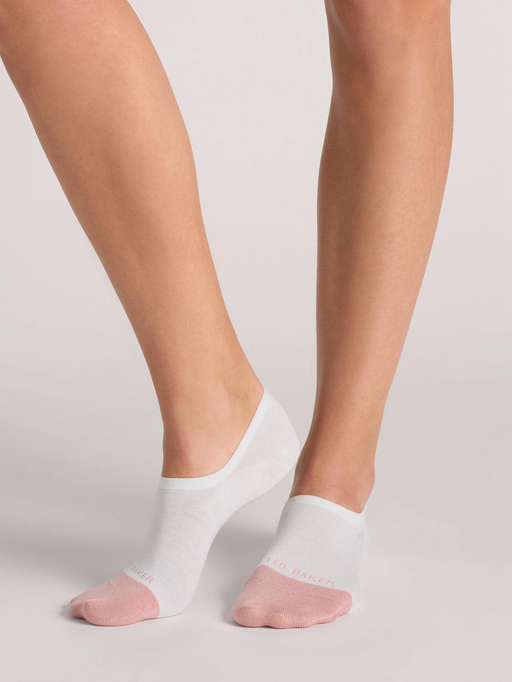 Ted Baker 3 Pack Contrast Toe Liner Trainer Sokken Dames Wit | Belgium  275618-LZX