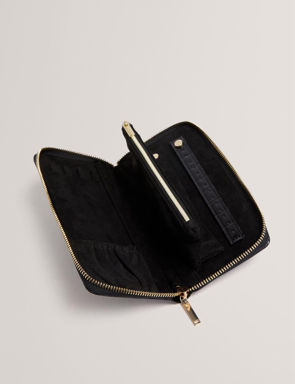 Ted Baker ABBYYI - Croc Effect Slim Travel Jewellery Case Toilettas Dames Zwart | Belgium  391562-YWP