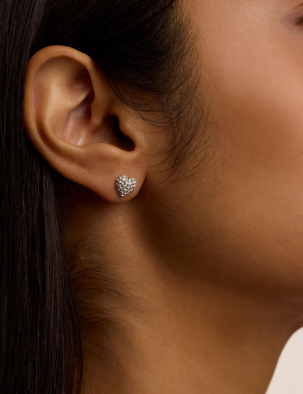 Ted Baker ADORAA - Crystal Heart Stud Oorbellen Dames Zilver | Belgium  136087-COQ