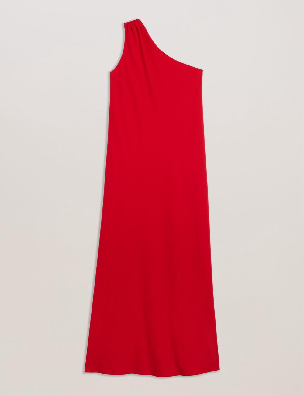 Ted Baker AISLI - One Shoulder Woven Maxi Jurk Dames Rood | Belgium  658102-IUF