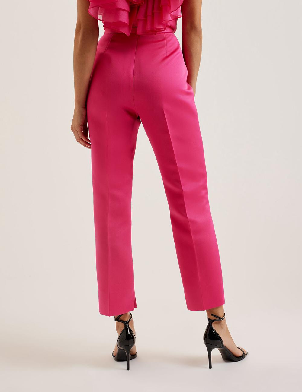 Ted Baker AKENIT - Satin Tailored Slim Leg Broek Dames Fuchsie | Belgium  825031-OWM