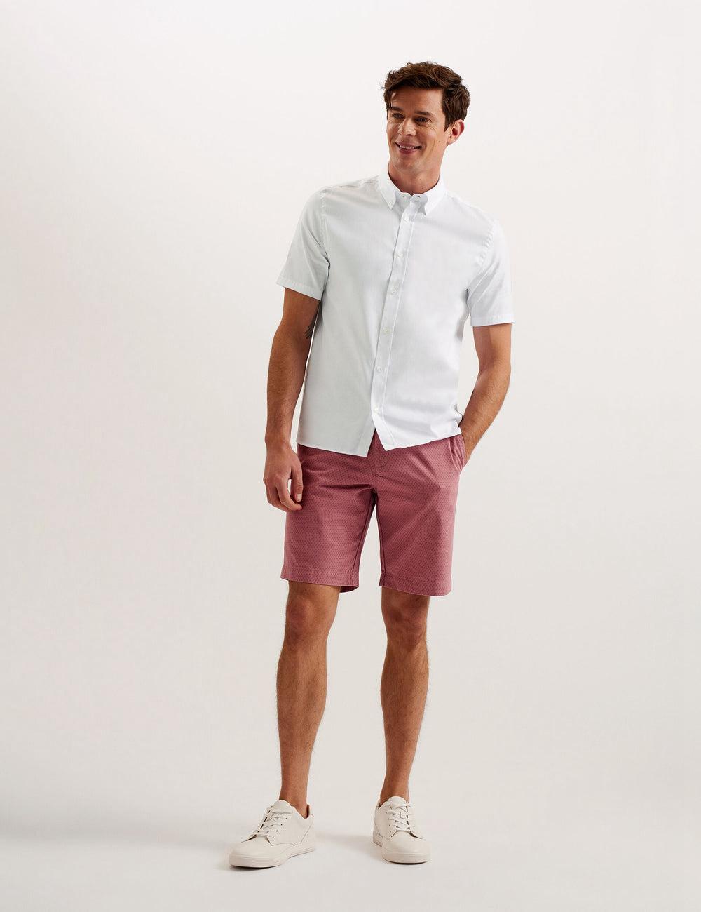 Ted Baker ALDGTE - Short Sleeve Cotton Oxford Overhemd Heren Wit | Belgium  530246-TEA