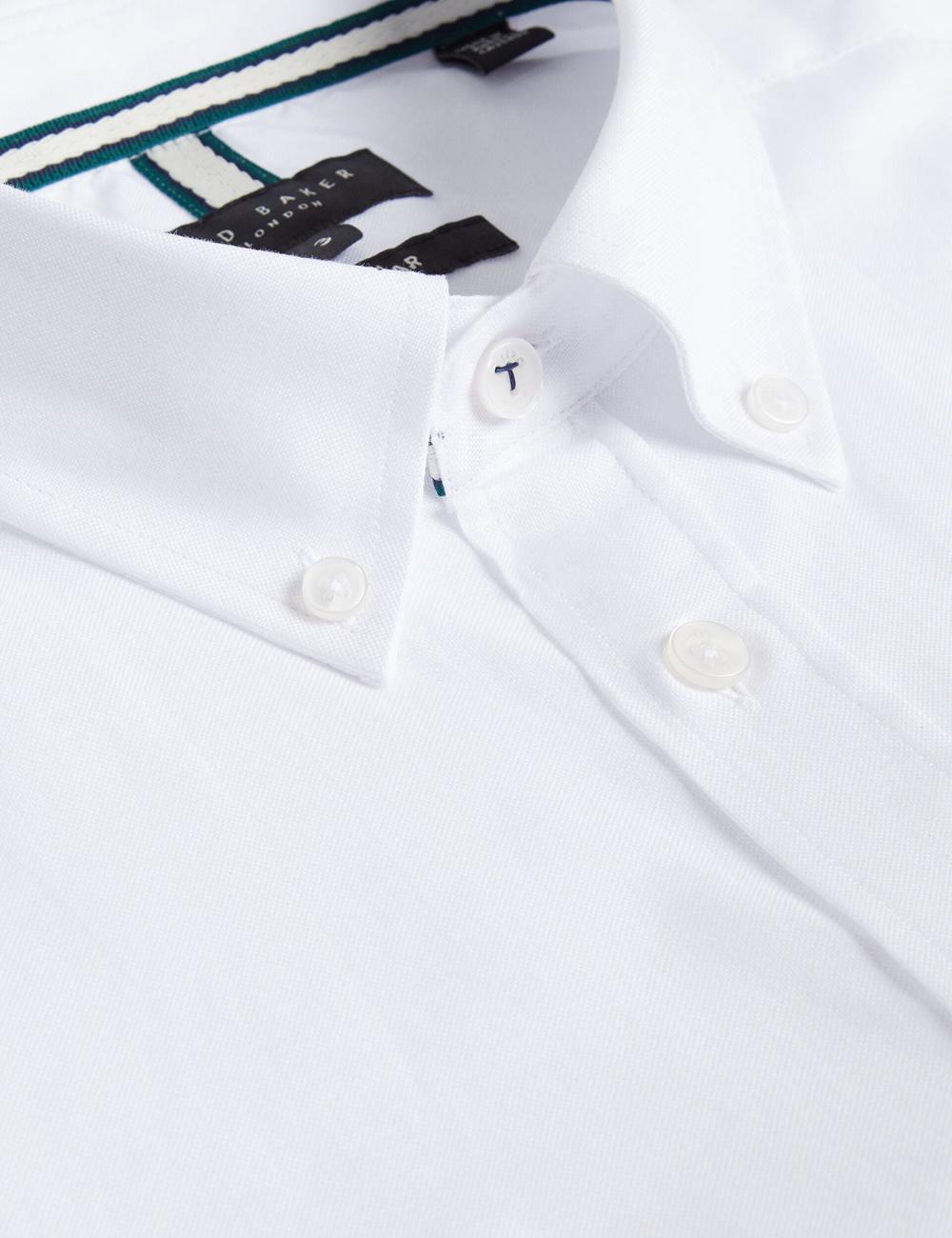 Ted Baker ALDGTE - Short Sleeve Cotton Oxford Overhemd Heren Wit | Belgium  530246-TEA