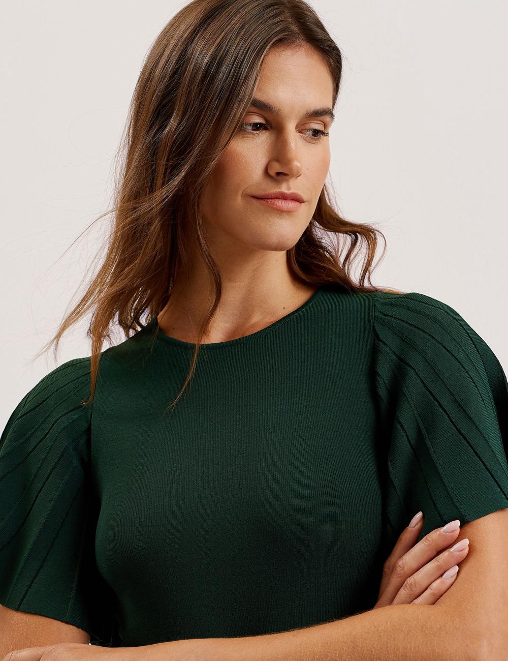 Ted Baker ALENHA - Knitted Angel Sleeve Mini-jurk Dames Groen | Belgium  638742-EPH