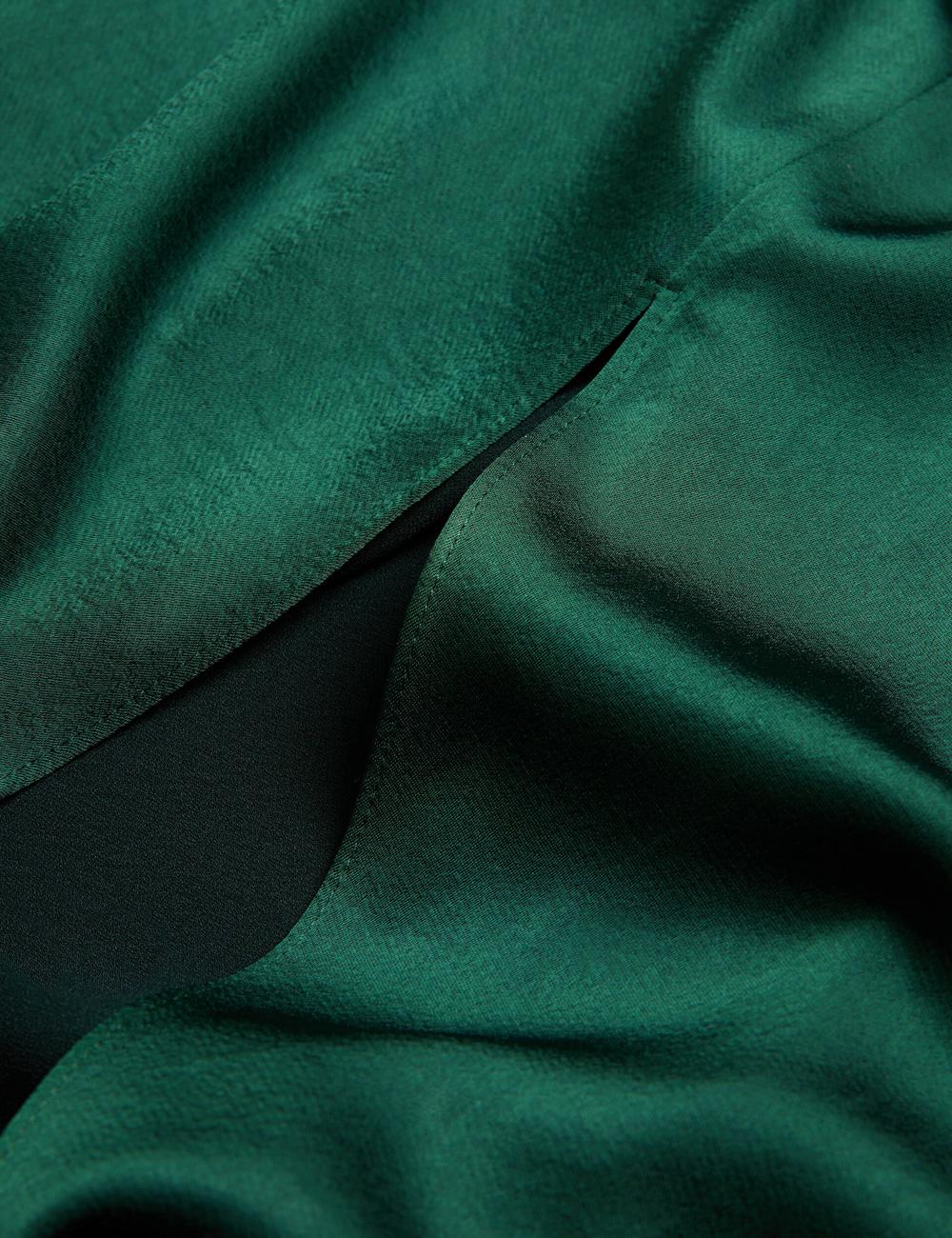 Ted Baker ALFEIOS - Long Sleeve Satin Skirt Midi-jurk Dames Groen | Belgium  280957-ZEP
