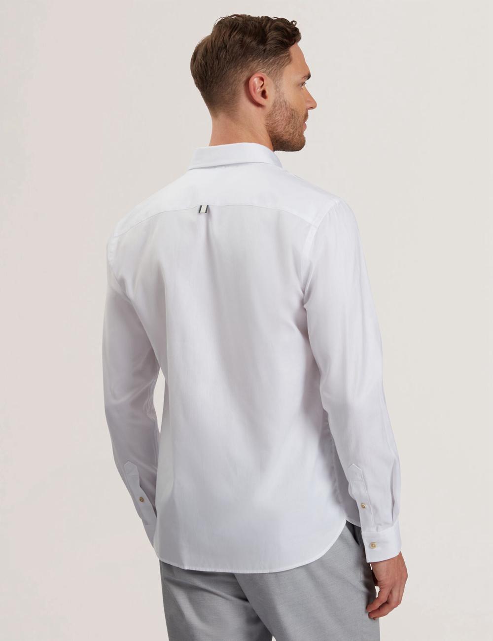 Ted Baker ALLARDO - Regular Fit Cotton Oxford Overhemd Heren Wit | Belgium  591682-TZF