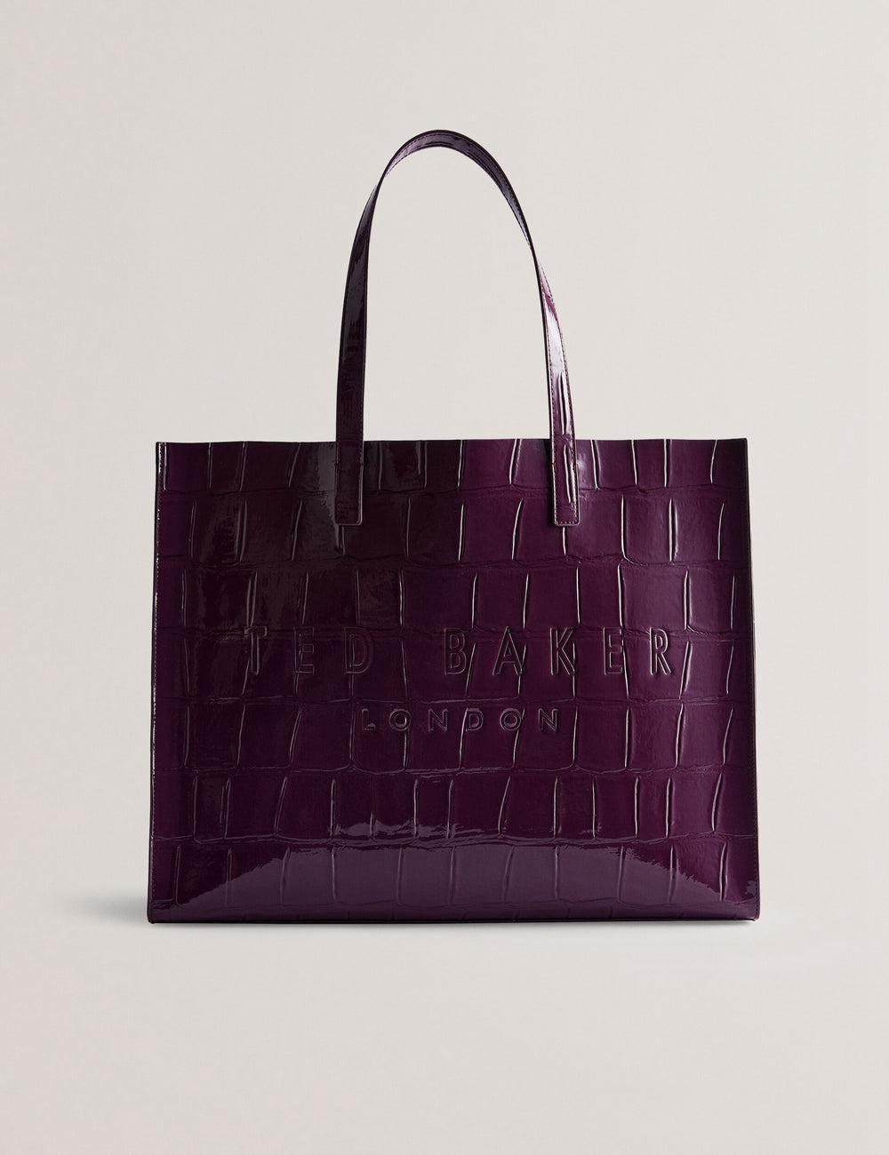 Ted Baker ALLICON - Wide Croc Effect Icon Tote Tassen Dames Bordeaux | Belgium  205973-FTA