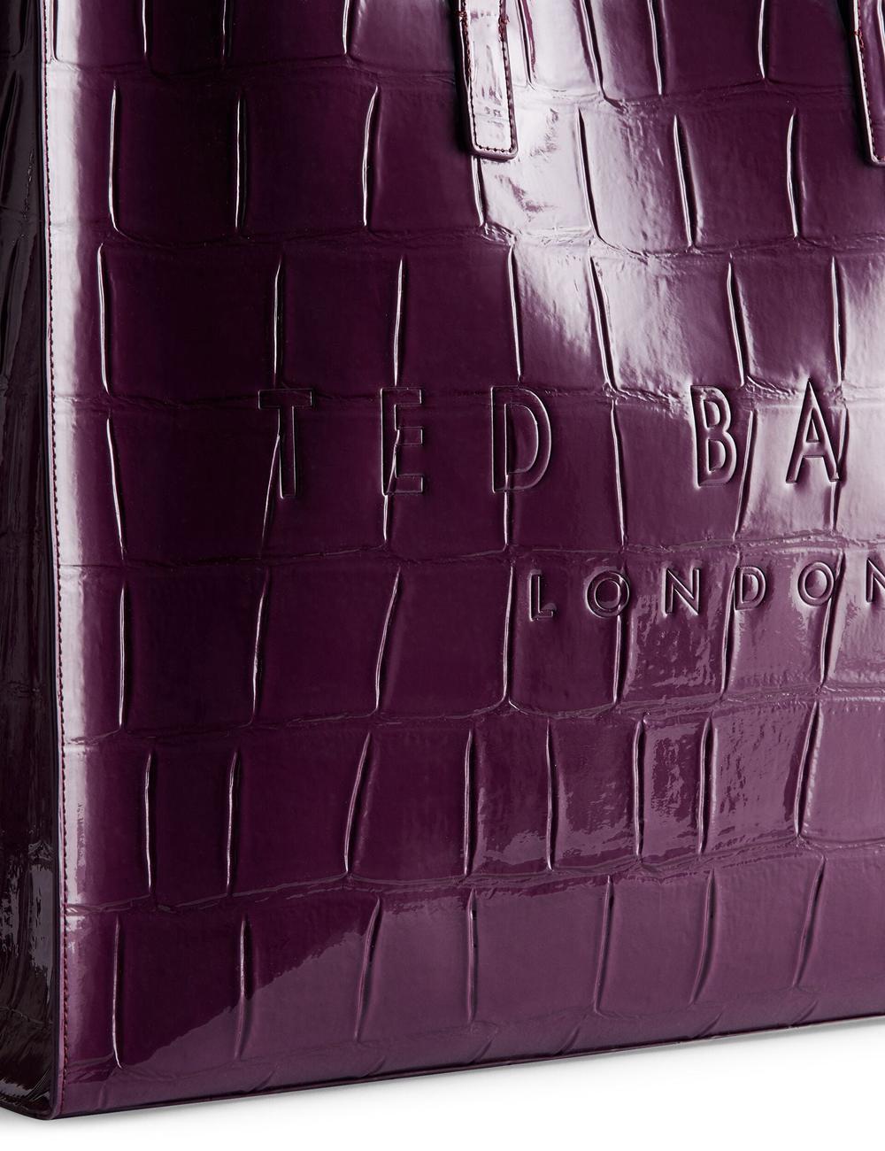 Ted Baker ALLICON - Wide Croc Effect Icon Tote Tassen Dames Bordeaux | Belgium  205973-FTA