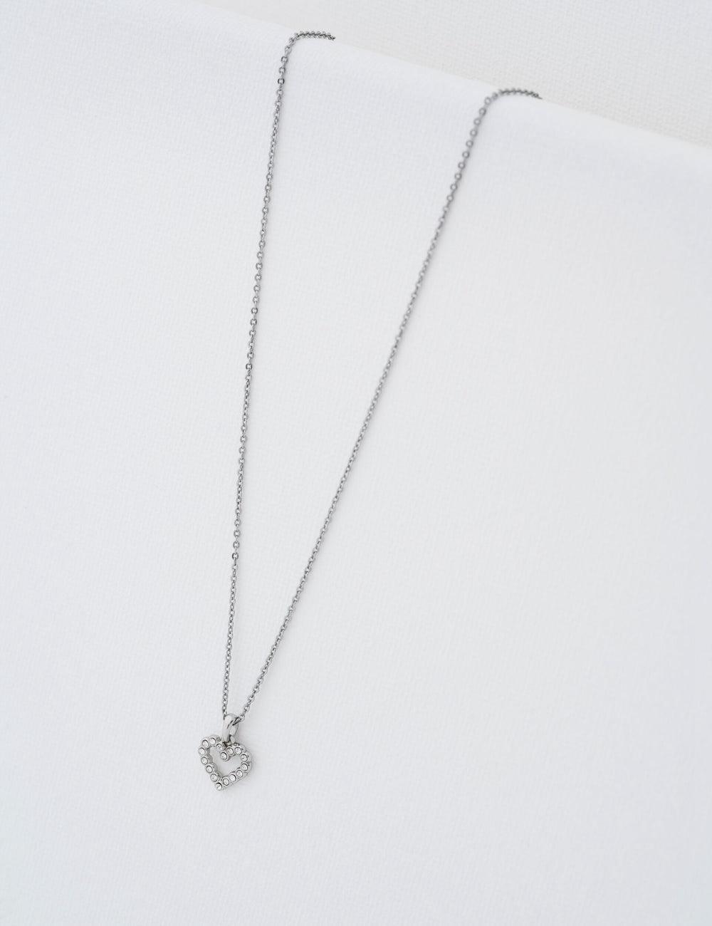 Ted Baker AMORE - Crystal Open Heart Pendant Kettingen Dames Zilver | Belgium  291438-WJY