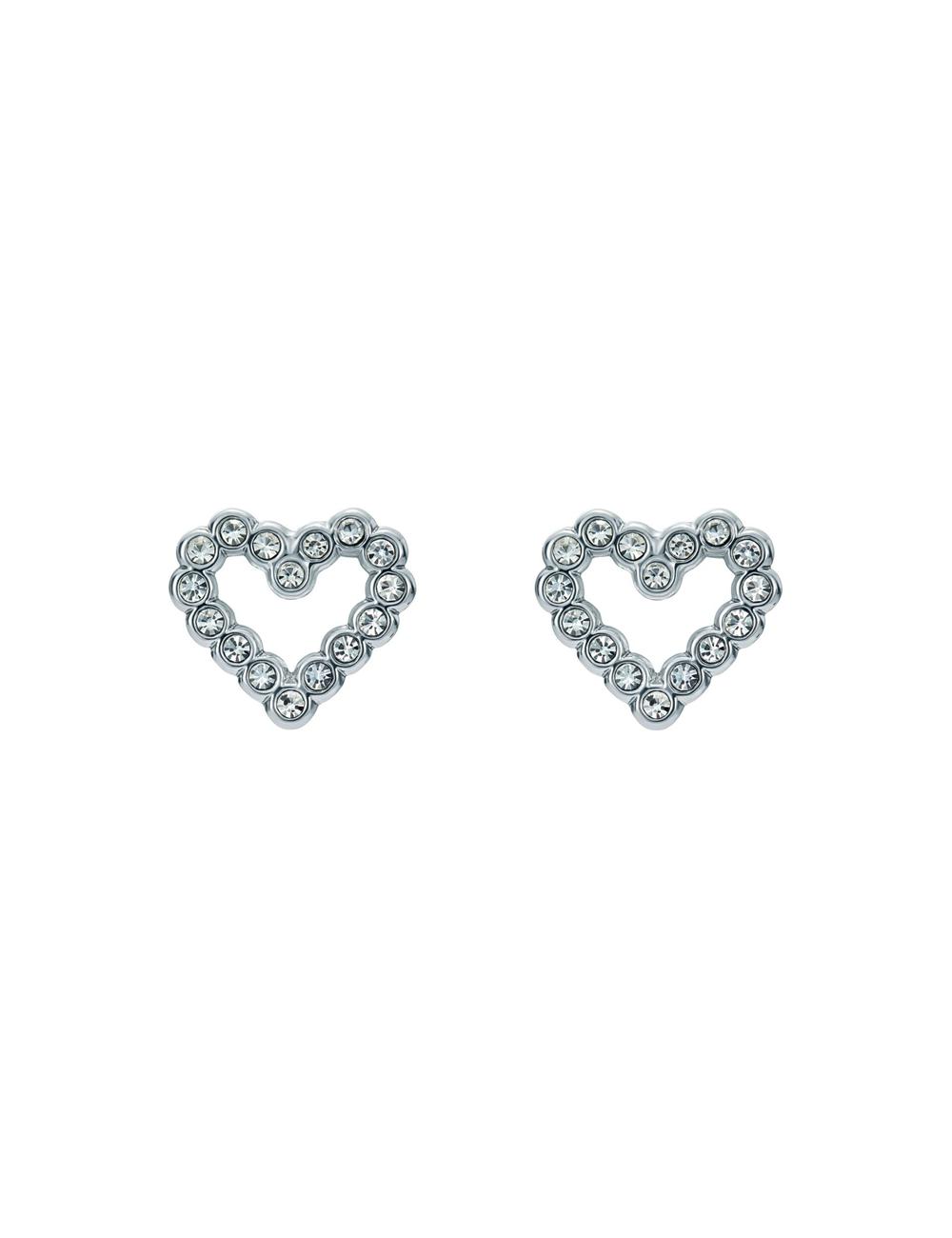 Ted Baker AMORINA - Crystal Open Heart Stud Oorbellen Dames Zilver | Belgium  406123-NIX