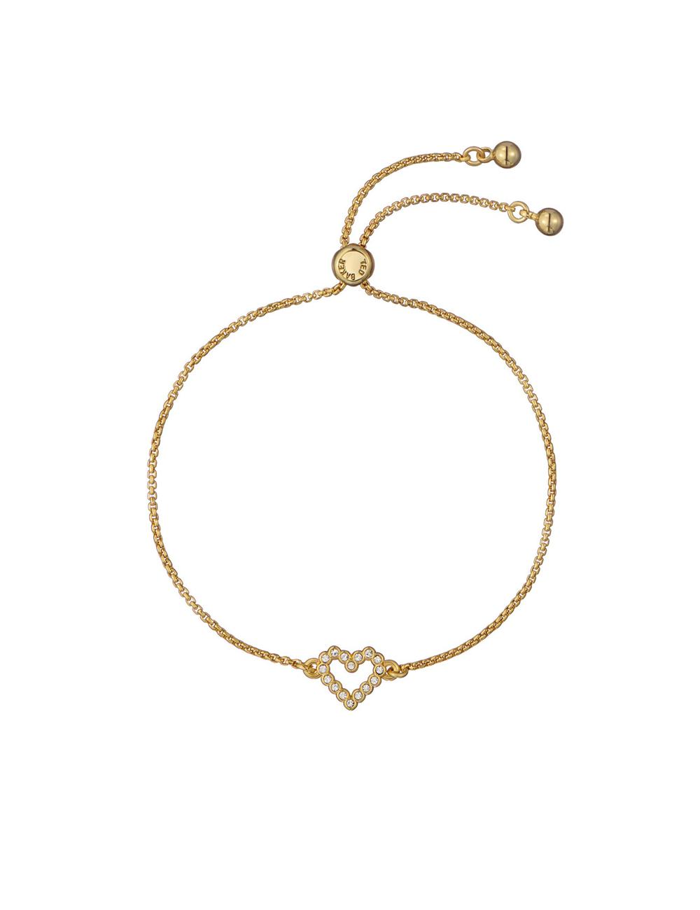 Ted Baker AMORITA - Crystal Open Heart Adjustable Armbanden Dames Goud | Belgium  813705-SFZ