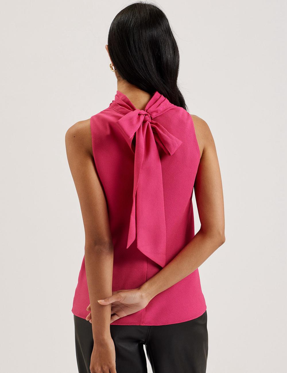 Ted Baker ANINI - Textured High Neck Sleeveless Top Blouse Dames Fuchsie | Belgium  781695-XRM