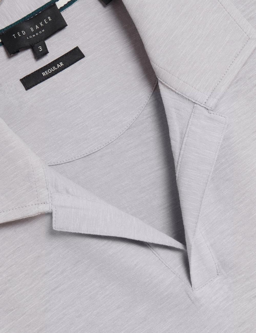 Ted Baker ANITO - Cotton Linen Open Neck Poloshirt Heren Paars | Belgium  704231-XBH