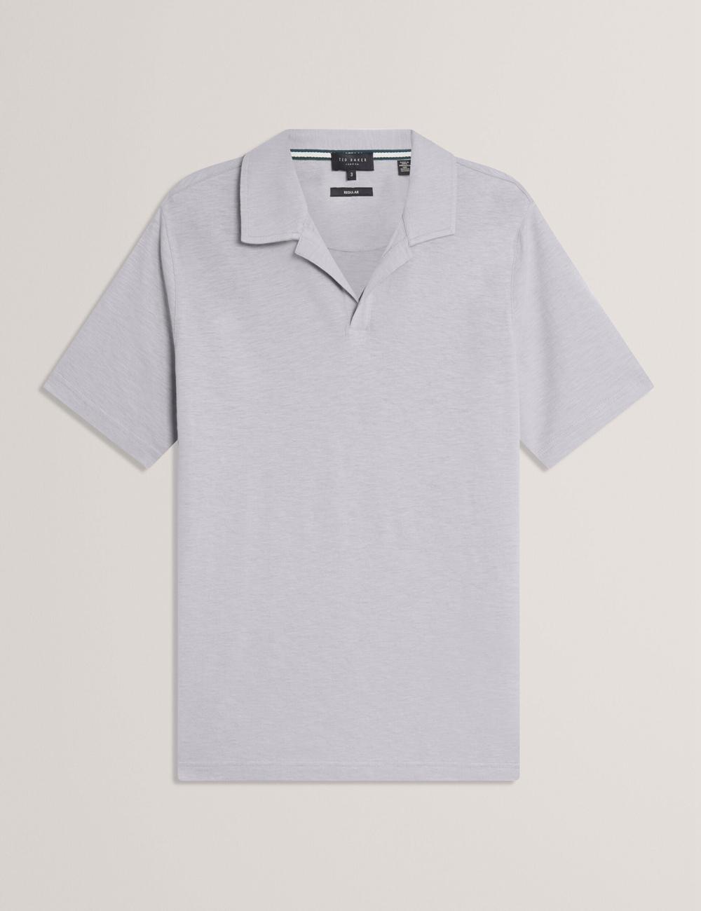 Ted Baker ANITO - Cotton Linen Open Neck Poloshirt Heren Paars | Belgium  704231-XBH