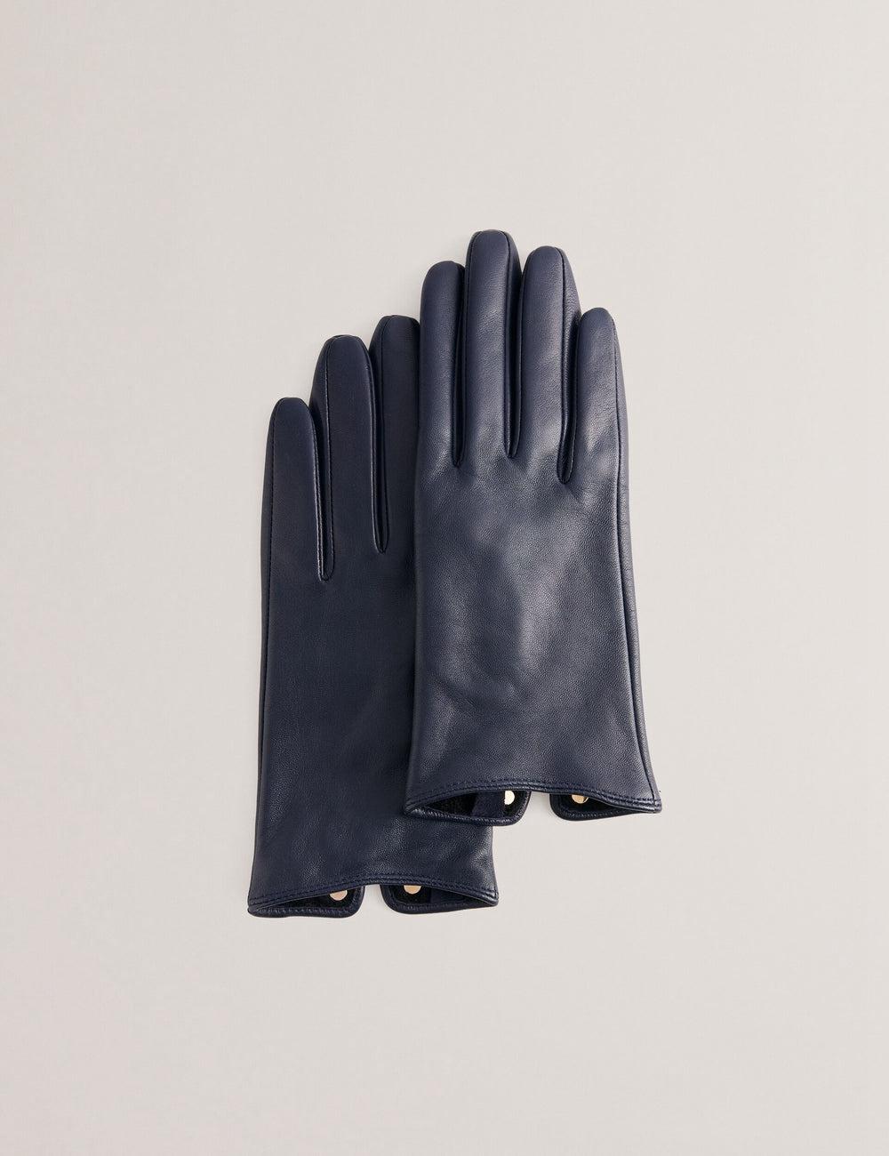 Ted Baker ARLEOS - Leather Split Cuff Handschoenen Dames Donkerblauw | Belgium  825136-KDA