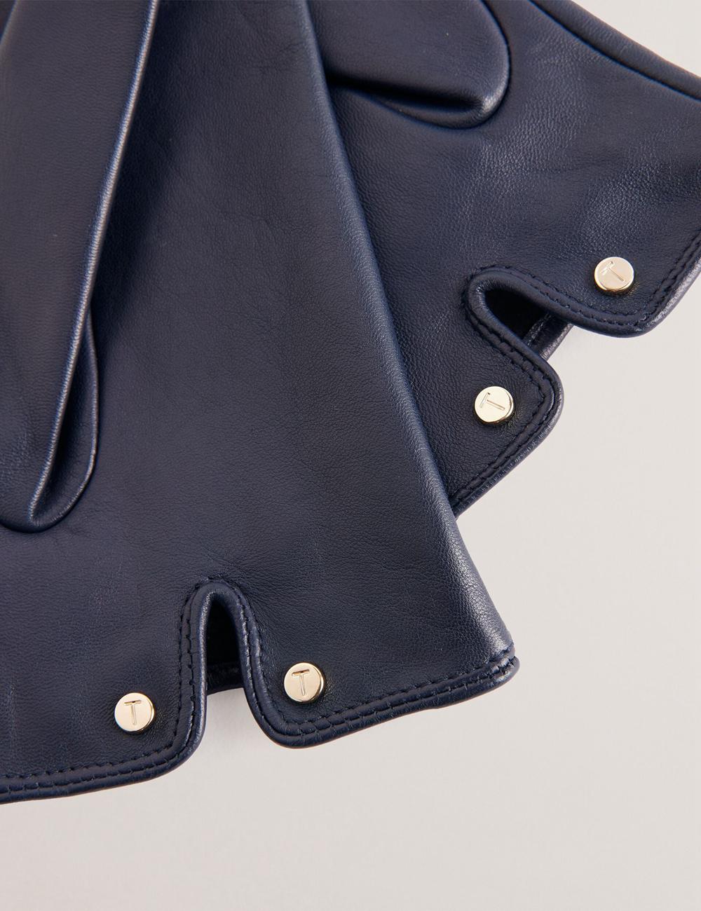 Ted Baker ARLEOS - Leather Split Cuff Handschoenen Dames Donkerblauw | Belgium  825136-KDA