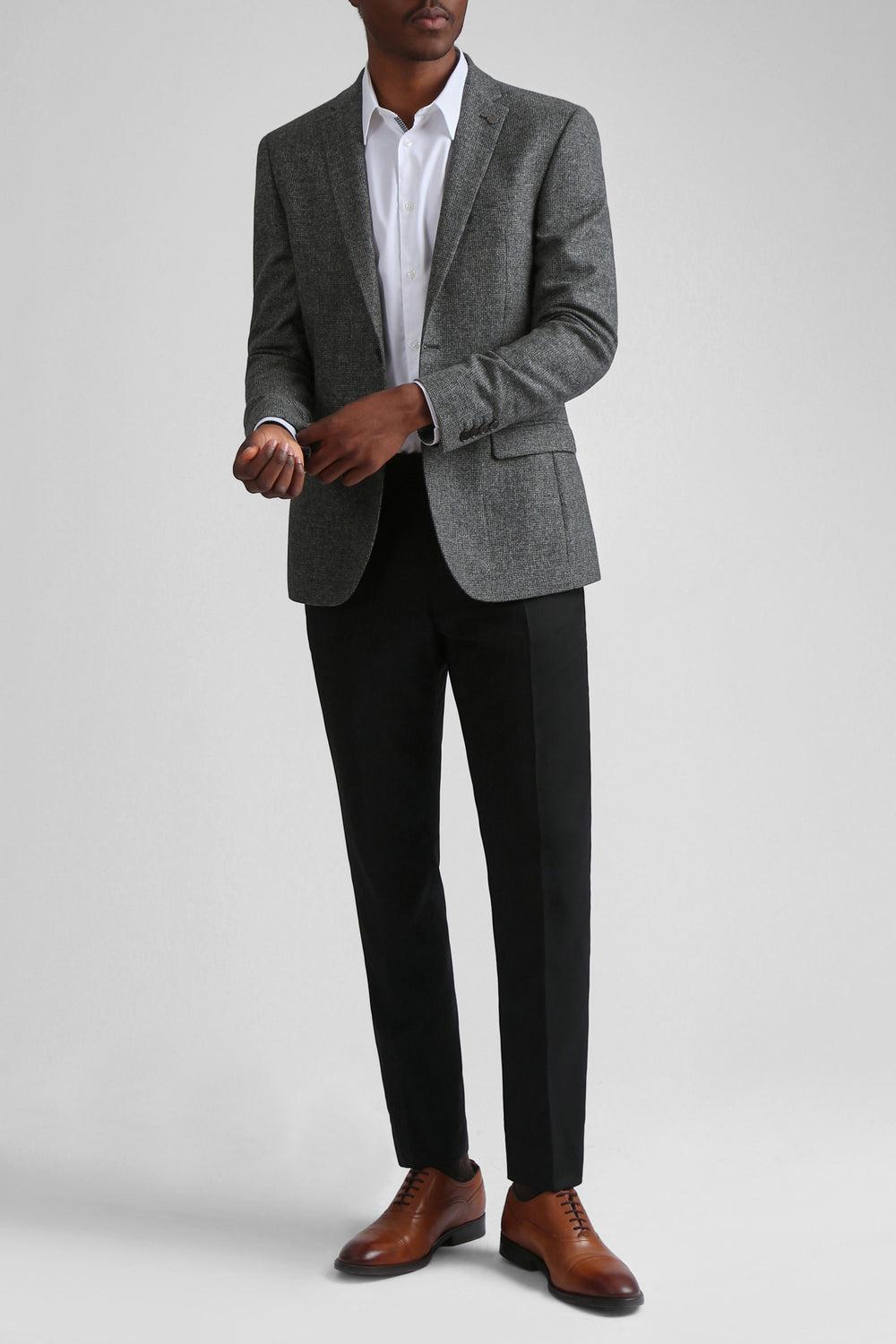 Ted Baker ASOJS - Puppytooth Check Slim Fit Blazer Heren Charcoal | Belgium  530718-CTE