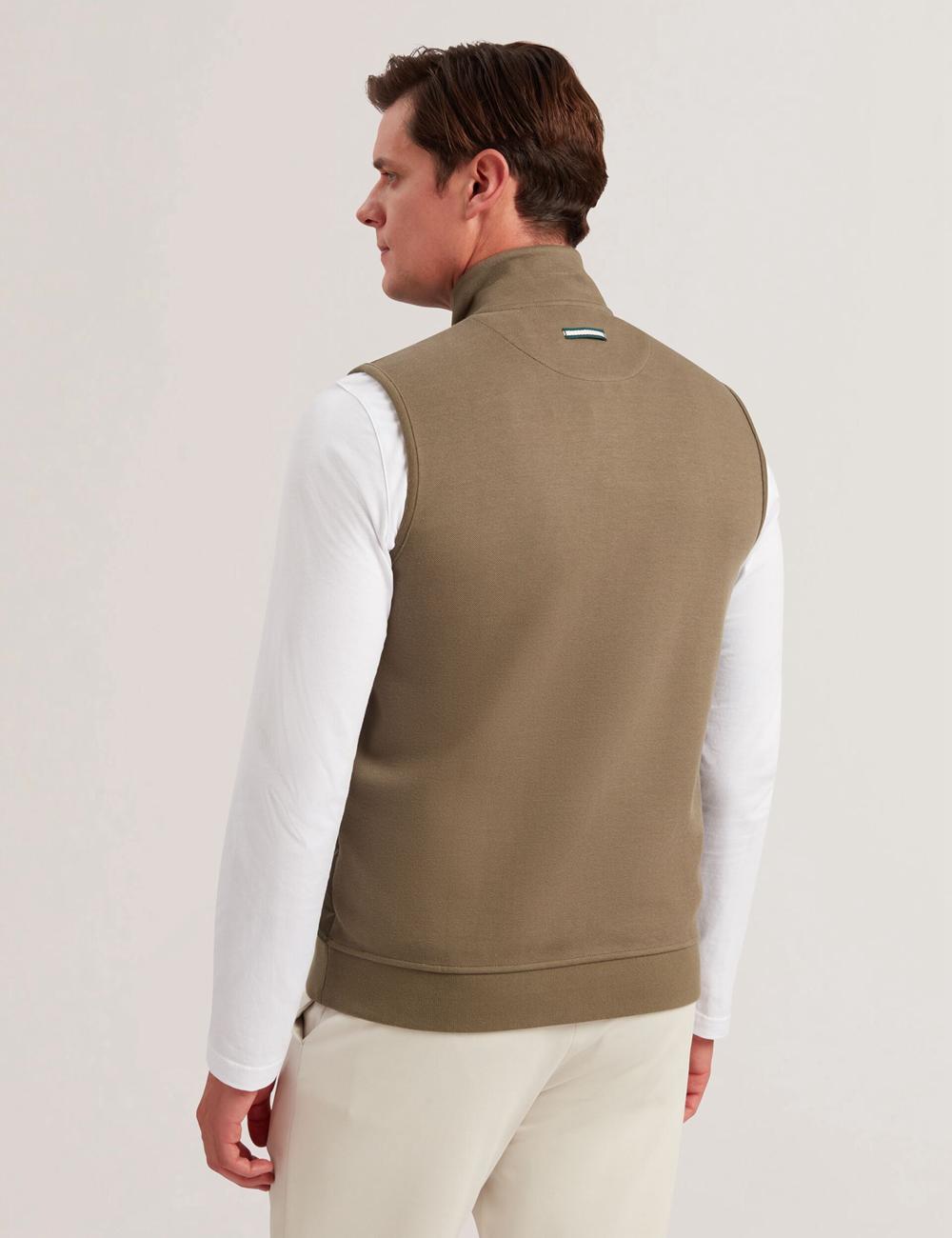 Ted Baker ATHO - Quilted Funnel Neck Zip-Up Gillets Heren Olijfgroen | Belgium  241860-DMF