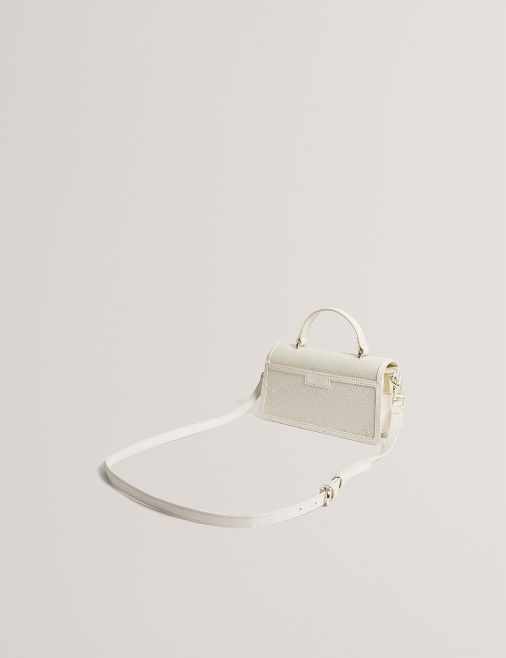 Ted Baker AUDRIS - Rose Detail Canvas Top Handleuette Crossbodytassen Dames Ecru | Belgium  802516-OYA