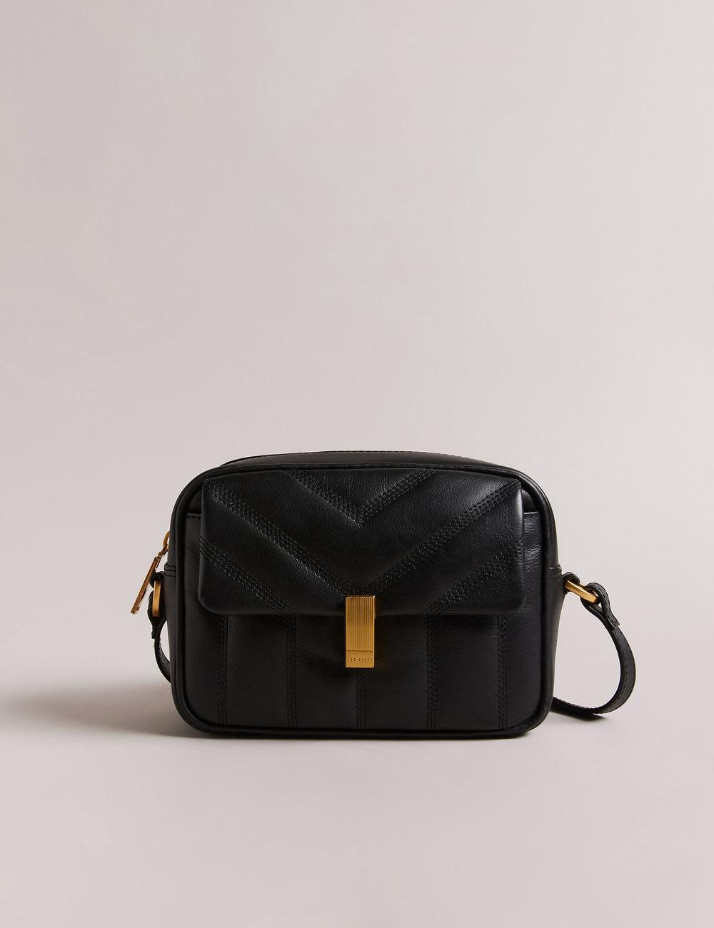Ted Baker AYALILY - Quilted Leather Camera With Front Pocket Schoudertassen Dames Zwart | Belgium  961023-GNH