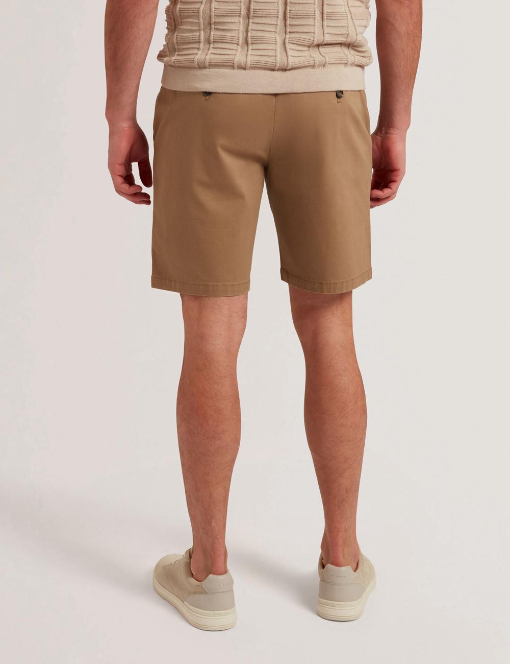 Ted Baker BARNHAM - Regular Fit Cotton Blend Chino Korte Broek Heren Tan | Belgium  971485-KMB