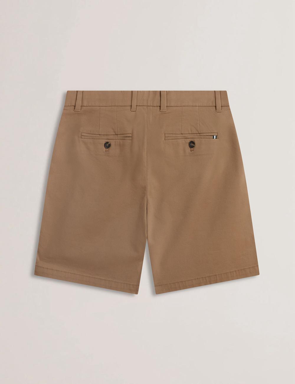 Ted Baker BARNHAM - Regular Fit Cotton Blend Chino Korte Broek Heren Tan | Belgium  971485-KMB