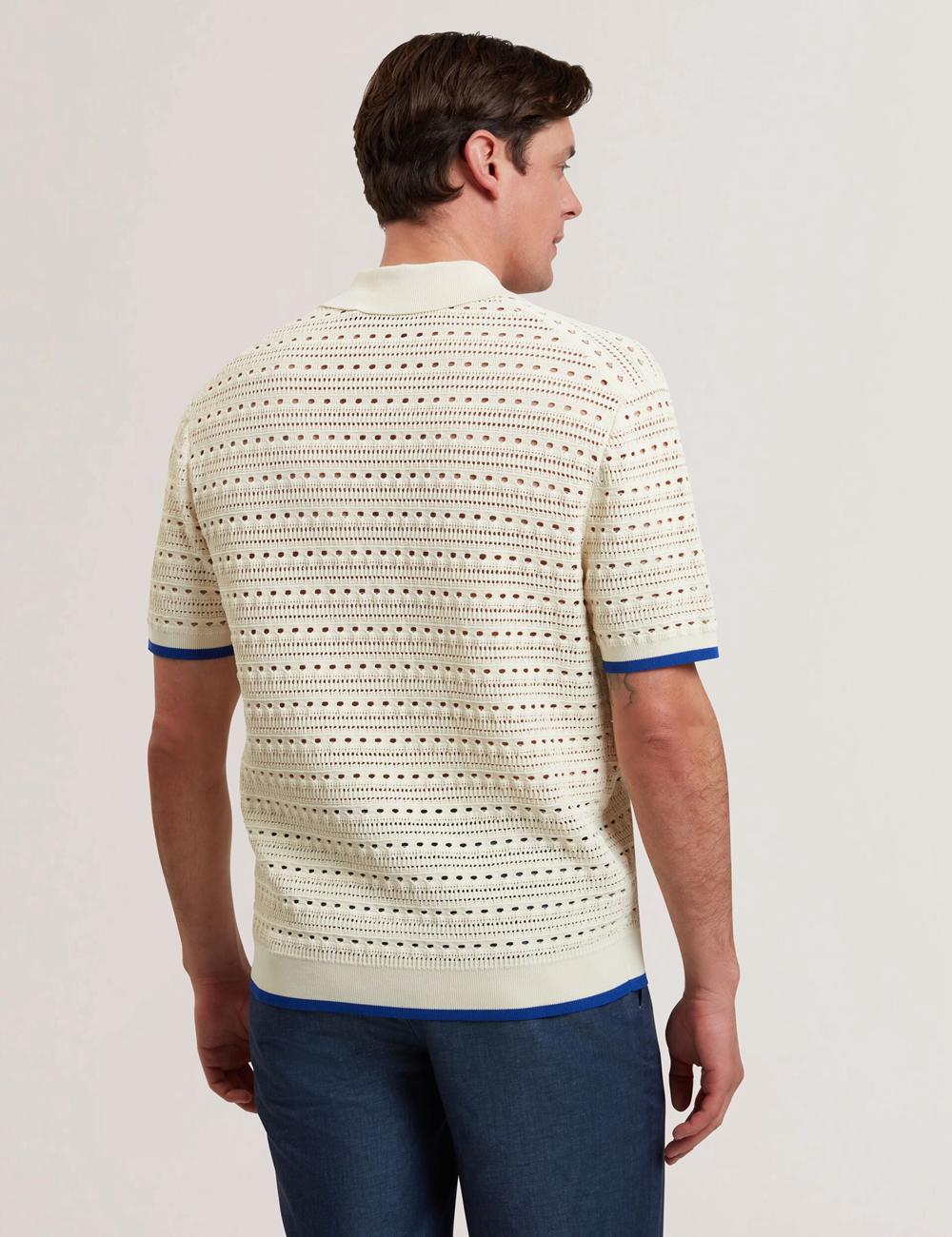 Ted Baker BARRI - Short Sleeve Crochet Embroidered Overhemd Heren Ecru | Belgium  194208-OFL