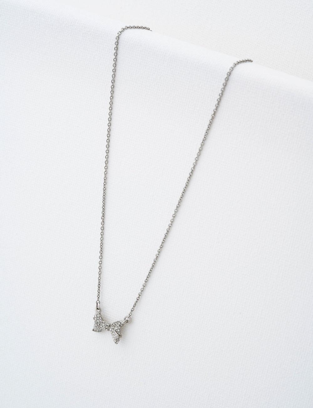 Ted Baker BARSIE - Crystal Bow Pendant Kettingen Dames Zilver | Belgium  796482-WLP