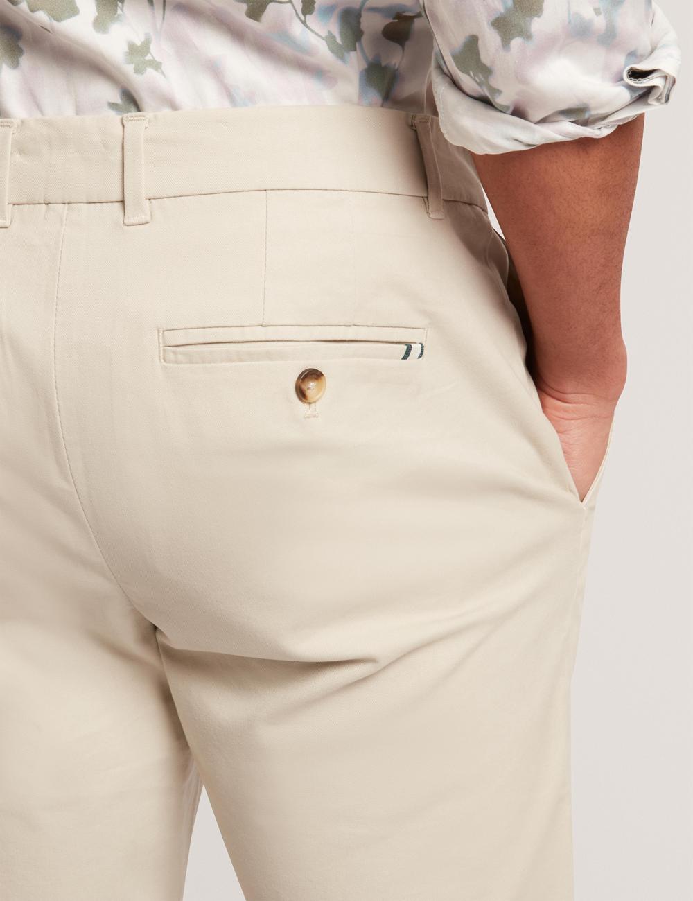 Ted Baker BATFORD - Slim Fit Cotton Blend Chinos Broek Heren Tan | Belgium  053168-ISQ