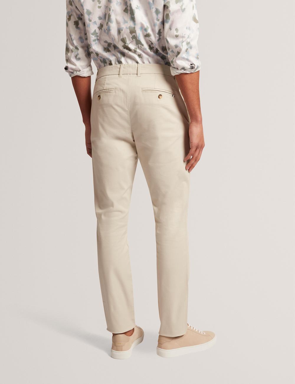 Ted Baker BATFORD - Slim Fit Cotton Blend Chinos Broek Heren Tan | Belgium  053168-ISQ