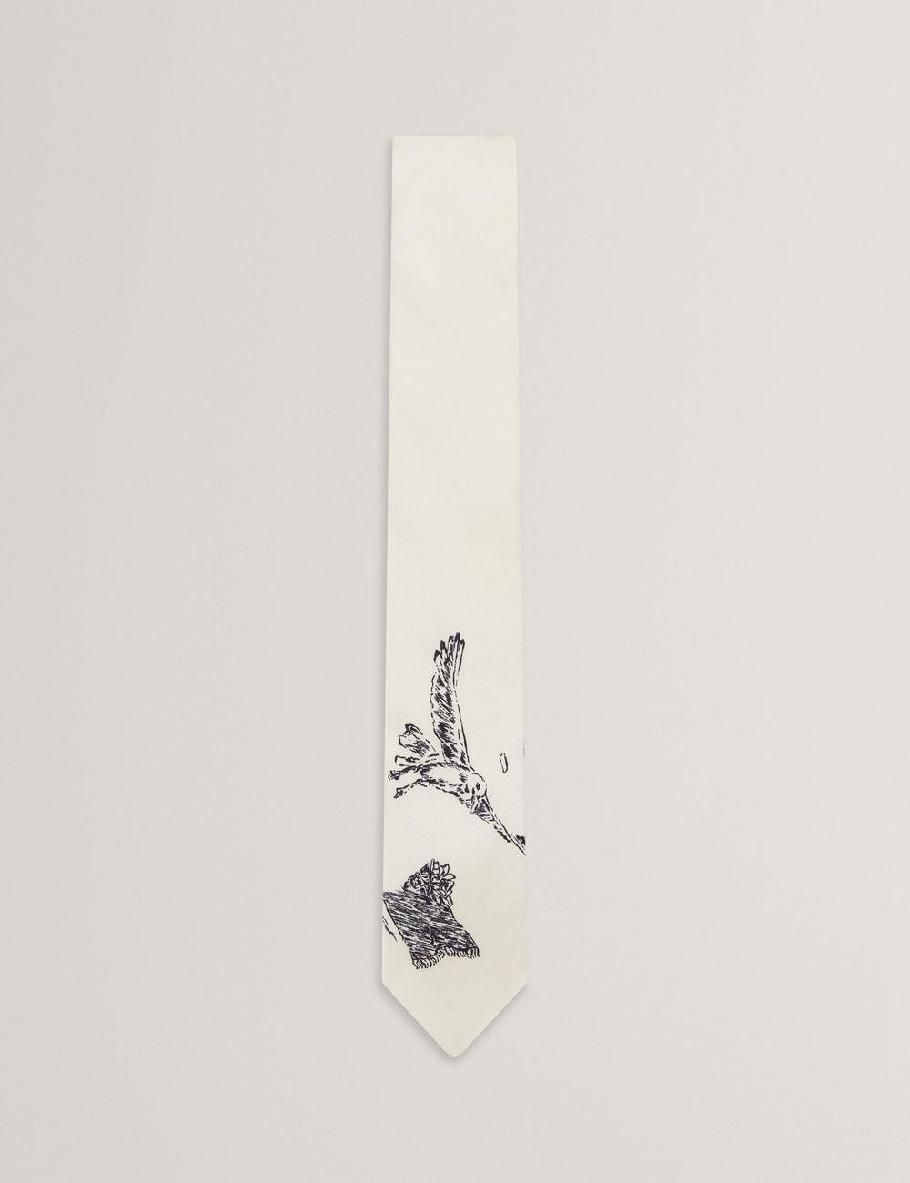 Ted Baker BENHALL - Seagull Graphic Silk Stropdassen Heren Ecru | Belgium  714395-PRE