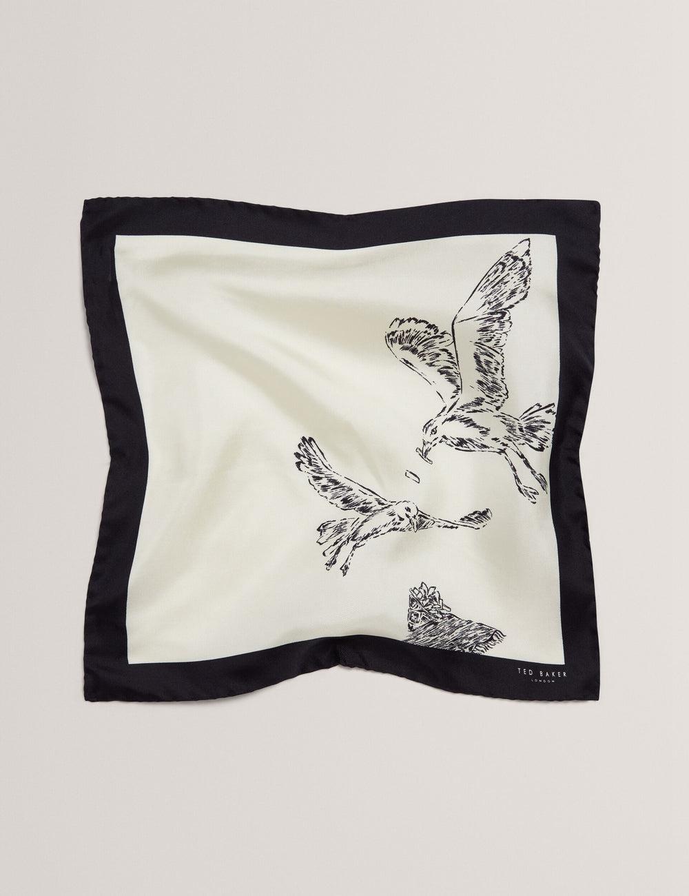 Ted Baker BENHALP - Seagull Graphic Silk Pocket Pochetten Heren Ecru | Belgium  573098-WHP
