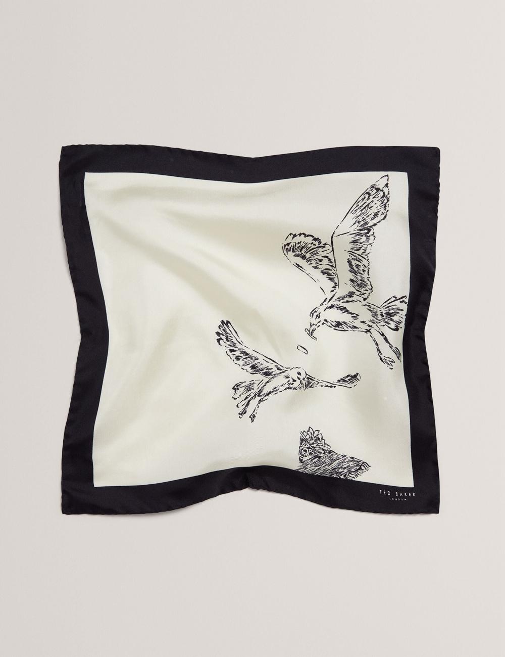 Ted Baker BENHALP - Seagull Graphic Silk Pocket Pochetten Heren Ecru | Belgium  573098-WHP