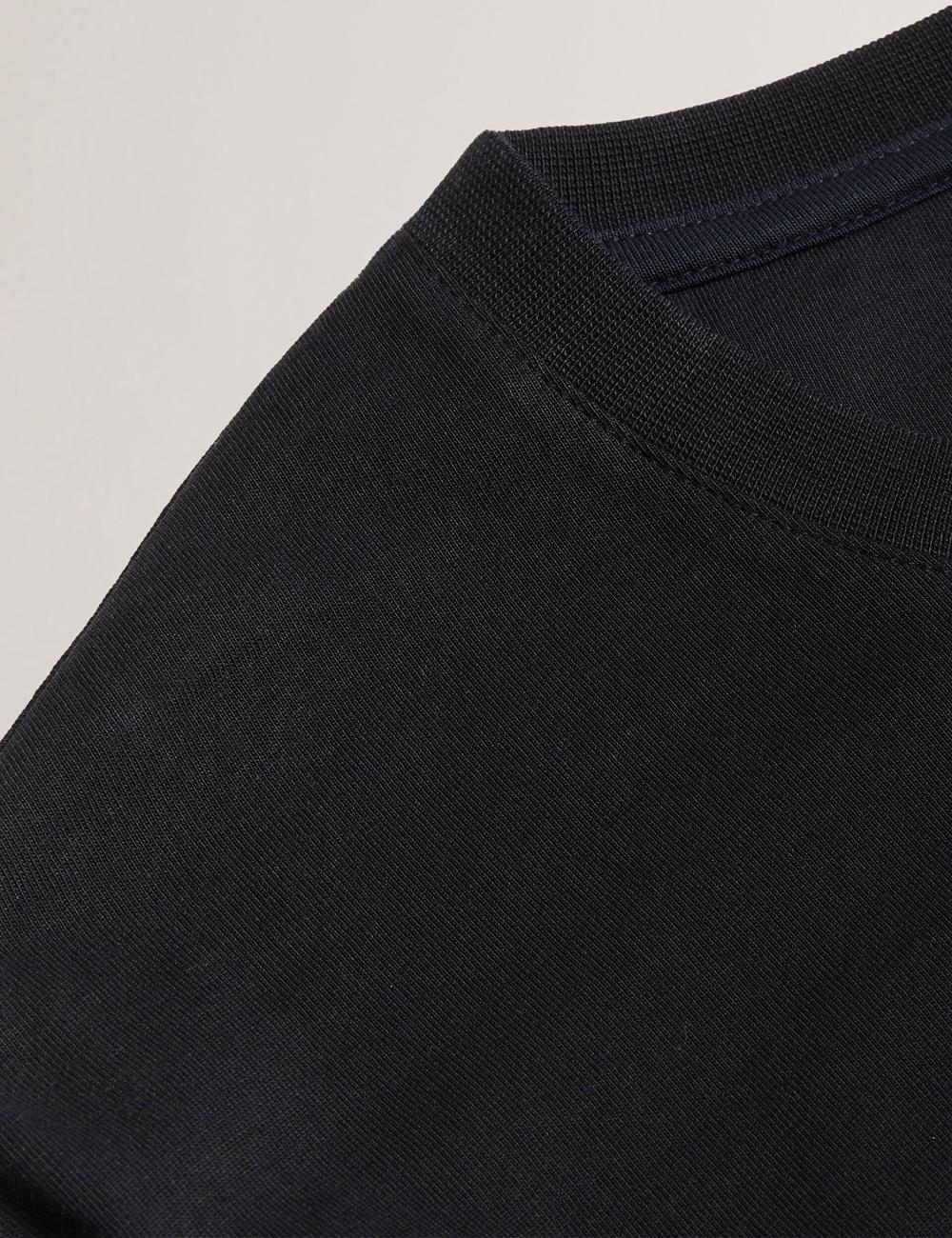 Ted Baker BEXLI - Regular Fit Long Sleeve Cotton T-shirts Heren Zwart | Belgium  465170-QNK