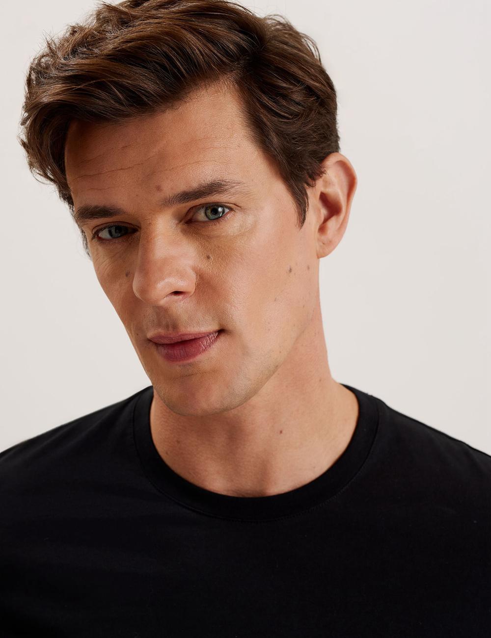 Ted Baker BEXLI - Regular Fit Long Sleeve Cotton T-shirts Heren Zwart | Belgium  465170-QNK