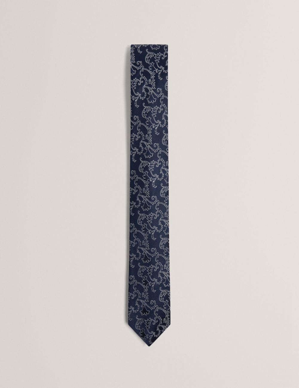 Ted Baker BIONDIS - Baroque Floral Print Silk Stropdassen Heren Donkerblauw | Belgium  195732-WVI