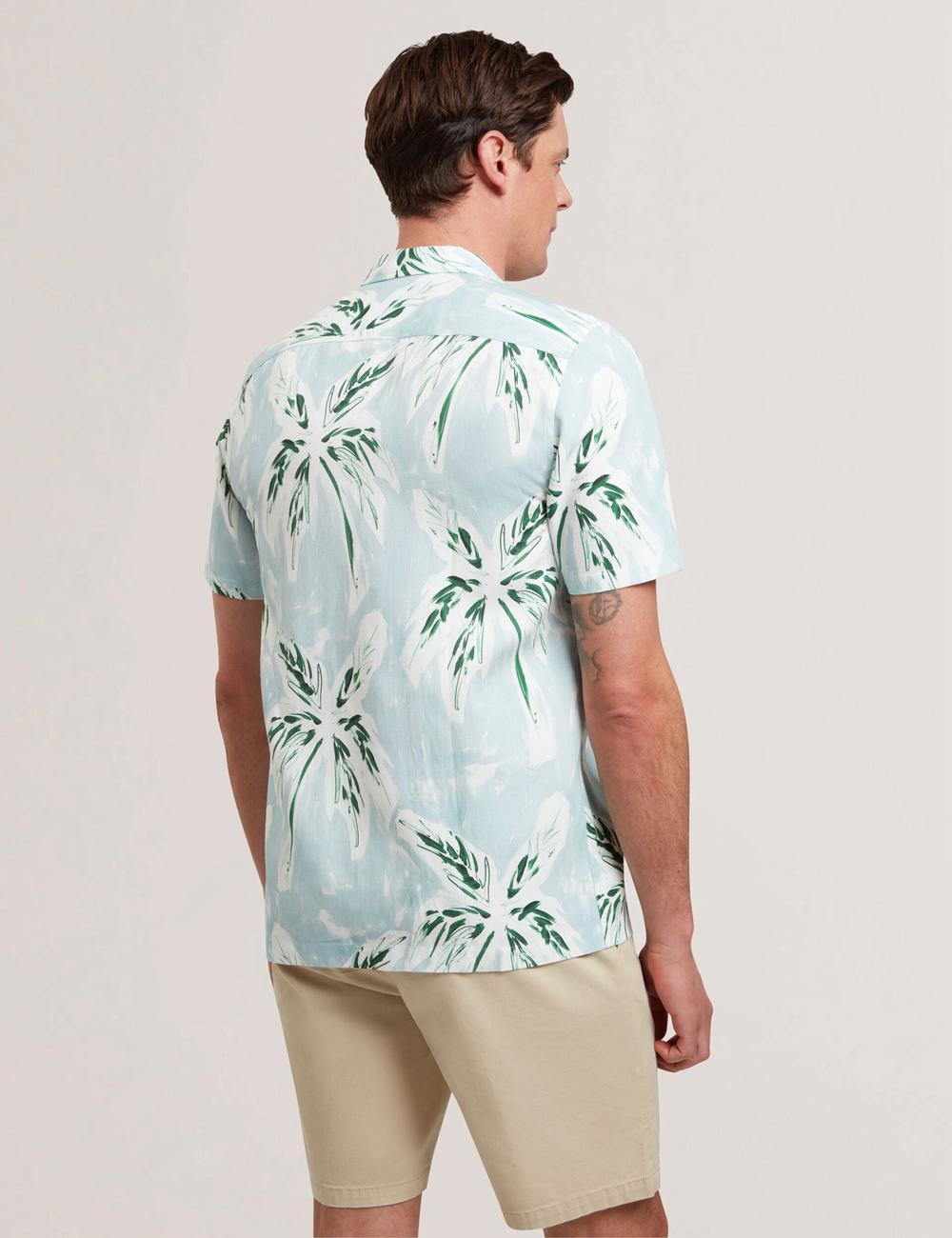 Ted Baker BOCHE - Short Sleeve Regular Tropical Palm Tree Overhemd Heren Groen | Belgium  134579-HDX