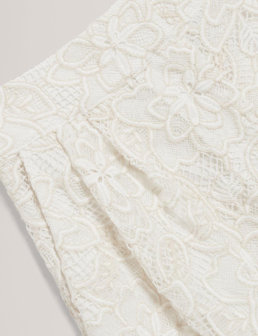 Ted Baker BOWIA - Lace High Waisted Tailored Korte Broek Dames Ivory | Belgium  854923-TAZ