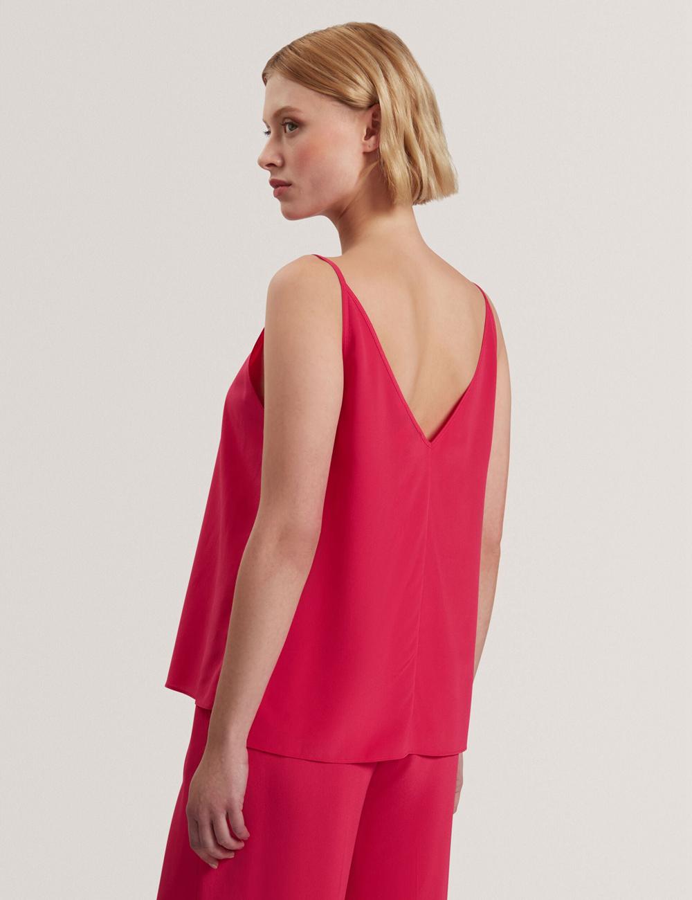 Ted Baker CADASA - Pure Silk Scoop Neck Cami Topjes Dames Fuchsie | Belgium  869174-ZDG