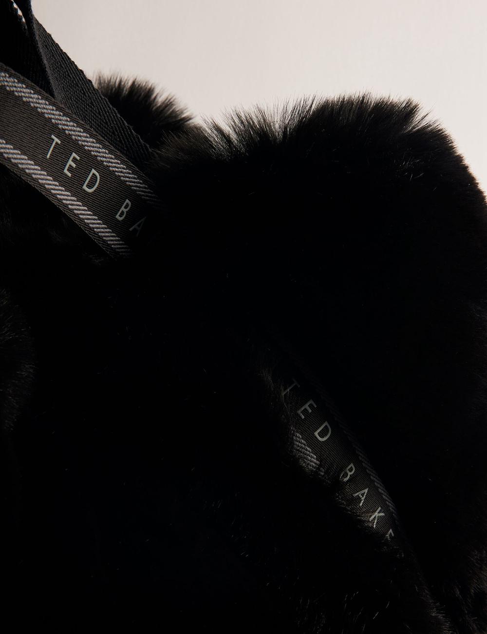 Ted Baker CADENCE - Faux Fur Webbing Strap Shopper Shopper Tas Dames Zwart | Belgium  584163-QYS