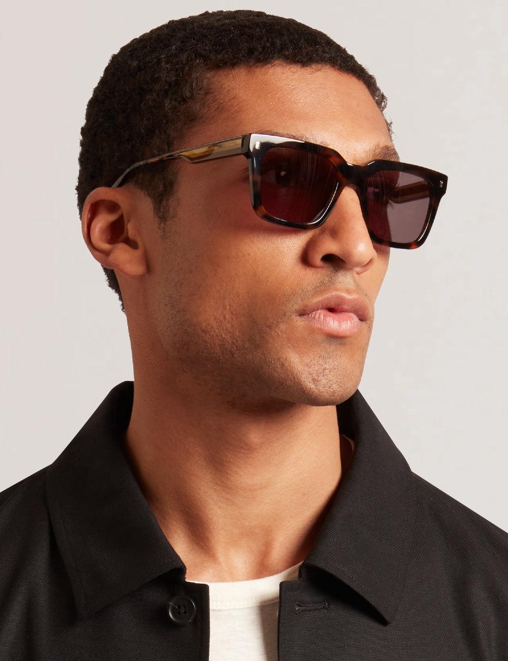 Ted Baker CAIN - Chunky Square Two Tone Zonnebril Heren Bruin | Belgium  473056-WXV