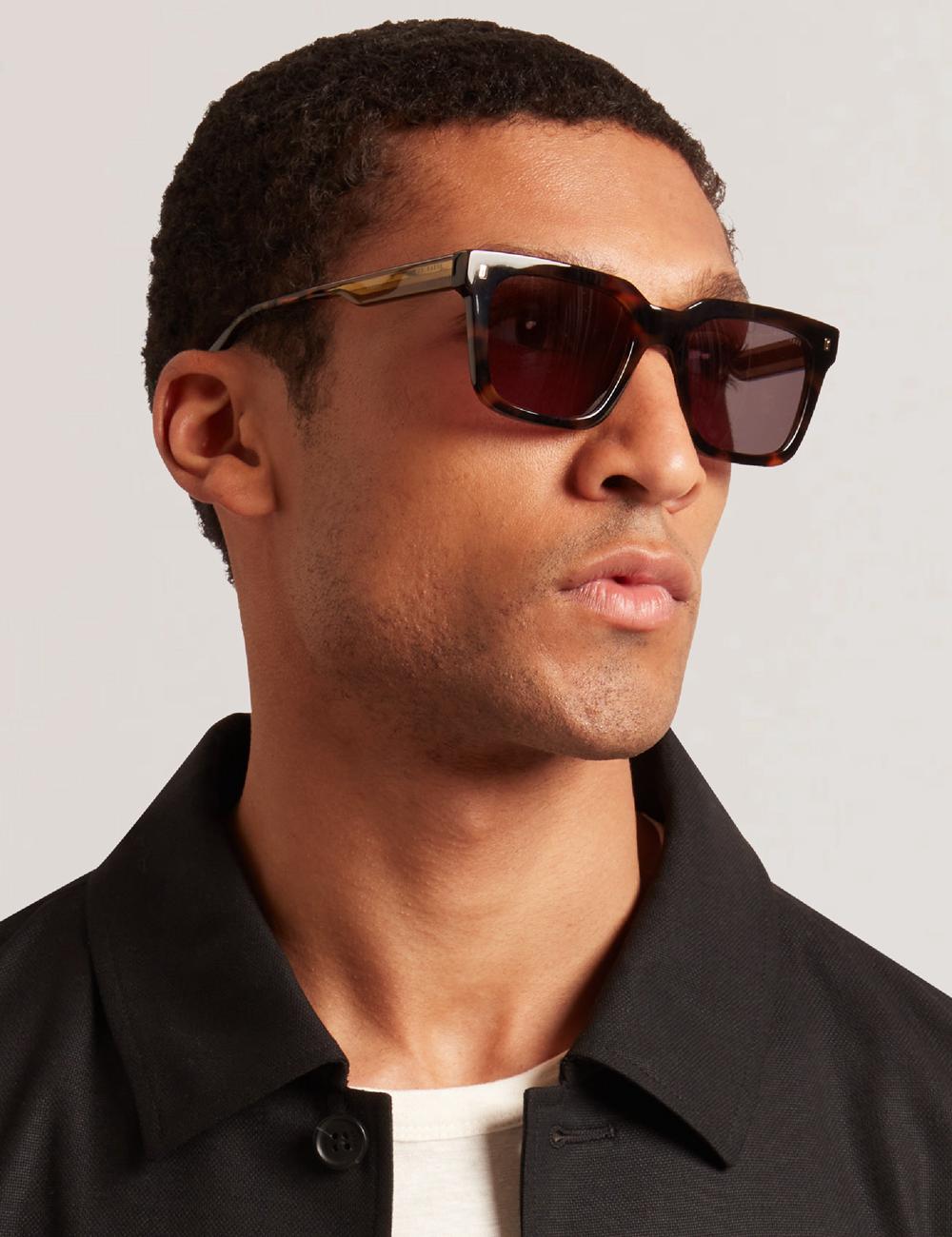 Ted Baker CAIN - Chunky Square Two Tone Zonnebril Heren Bruin | Belgium  473056-WXV