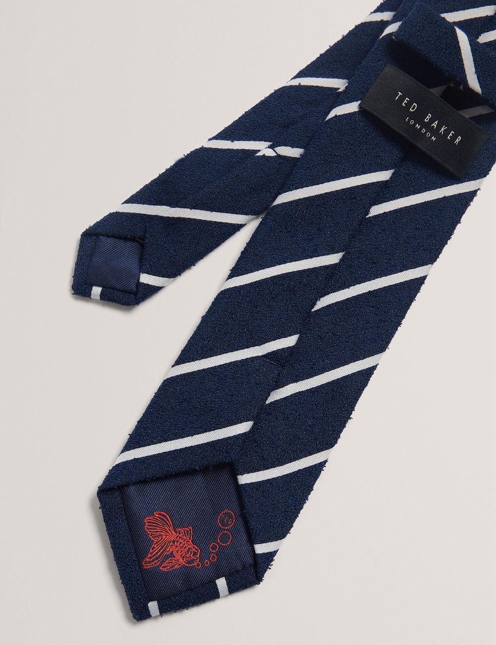 Ted Baker CAMPSEA - Boucle Texture Solid Stripe Stropdassen Heren Donkerblauw | Belgium  796130-SOH