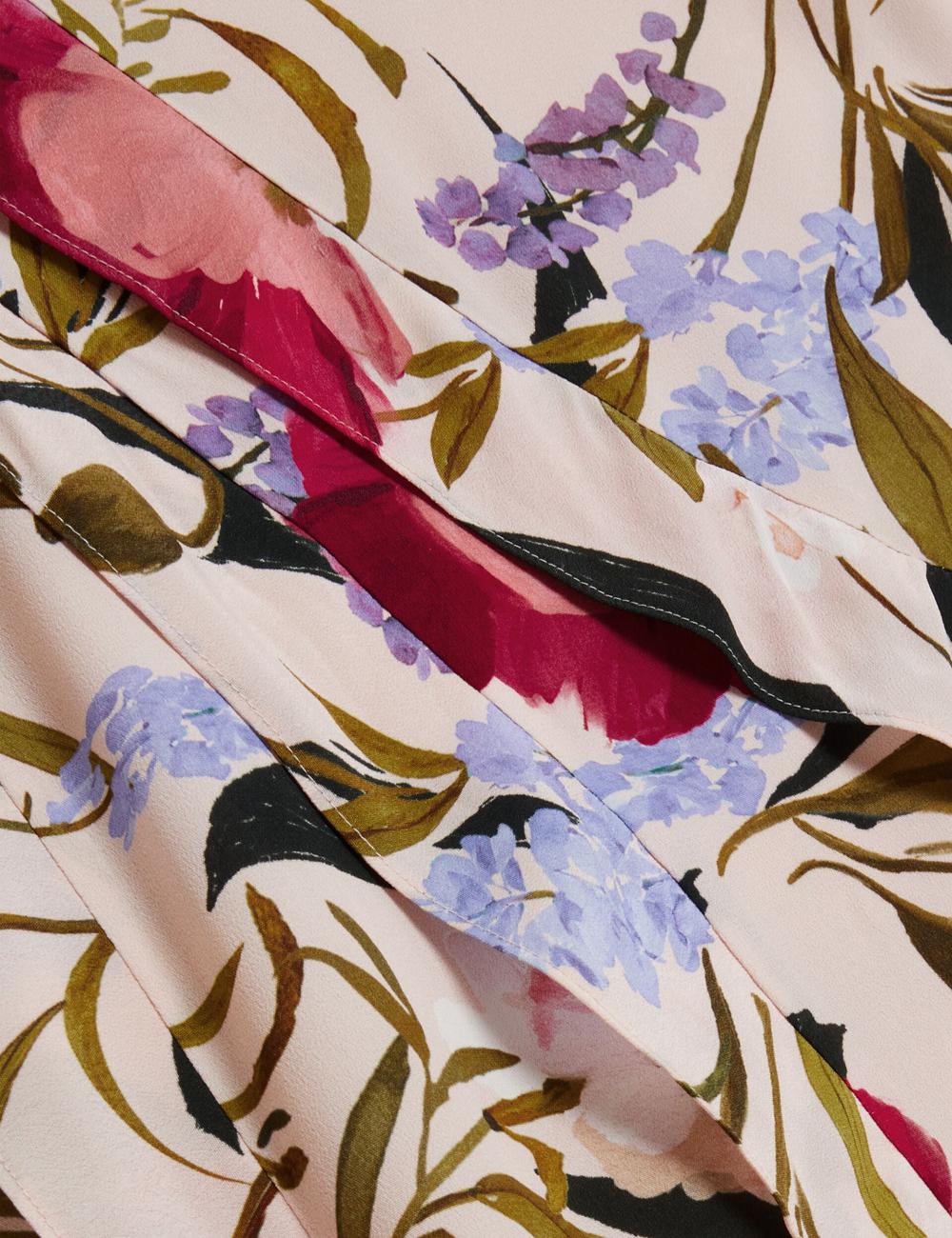 Ted Baker CANDICI - Floral Print Frill Trim With Split Rokken Dames Roze | Belgium  249816-CMN