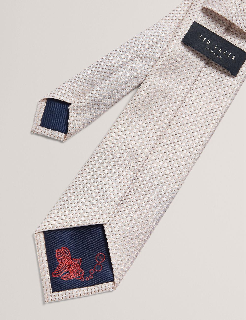 Ted Baker CANEDON - Textured Tonal Weave Silk Stropdassen Heren Stone | Belgium  807529-BTH