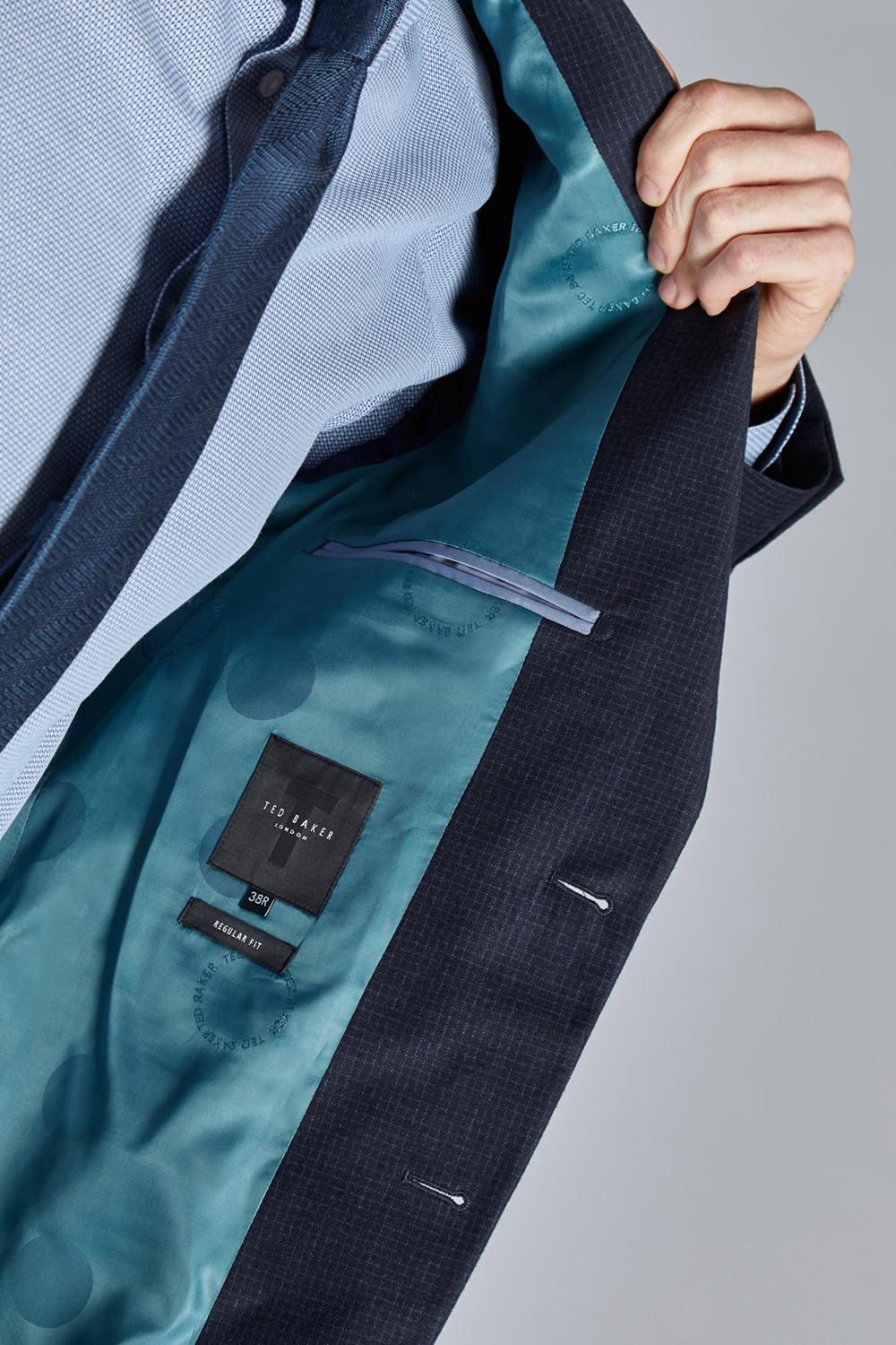 Ted Baker CANISJS - Grid Check Regular Fit Suit Jassen Heren Donkerblauw | Belgium  047851-ANB