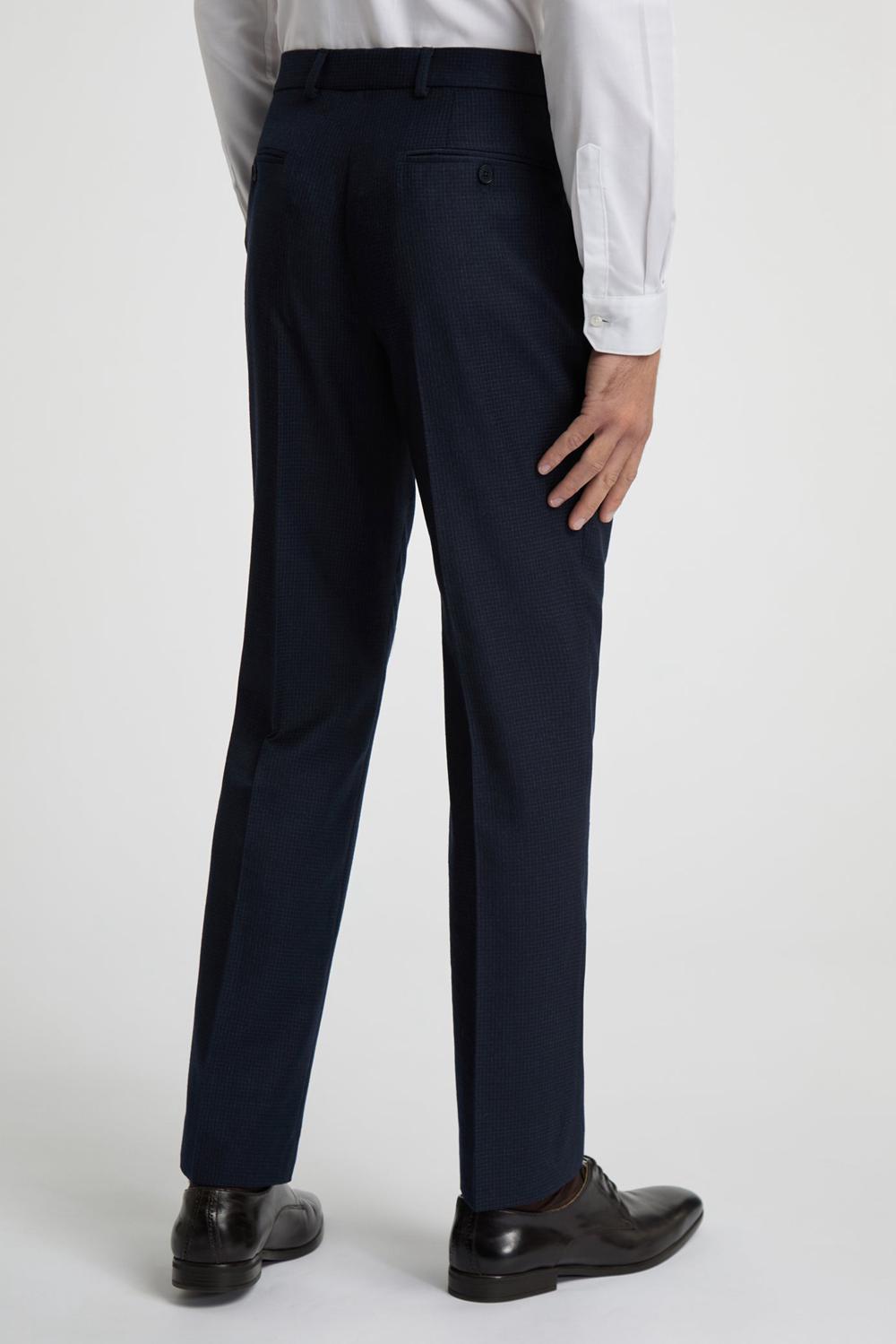 Ted Baker CANISTS - Grid Check Regular Fit Suit Broek Heren Donkerblauw | Belgium  120435-XPO