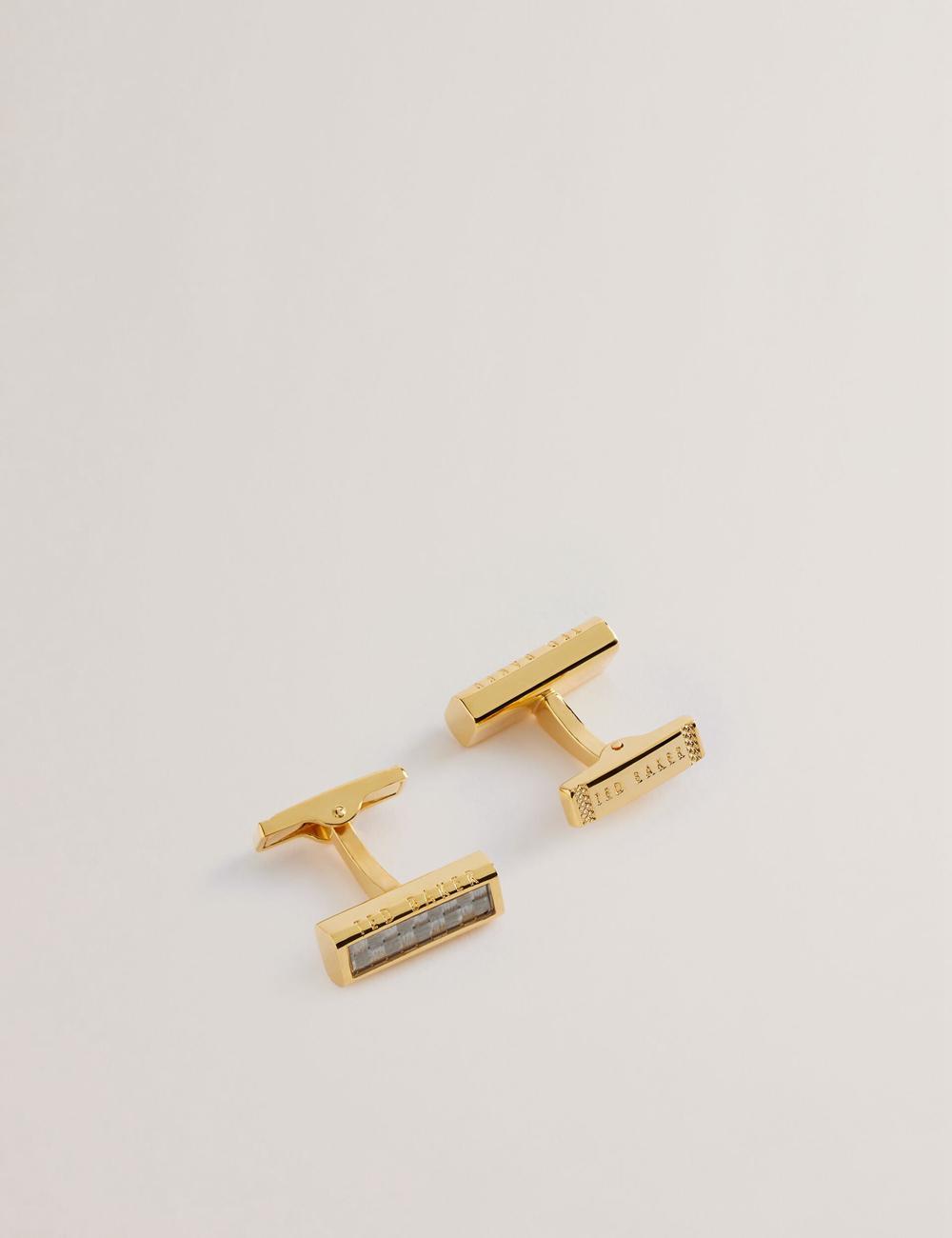 Ted Baker CARBIE - Carbon Fibre Bar Metal Manchetknopen Heren Goud | Belgium  951706-XDW