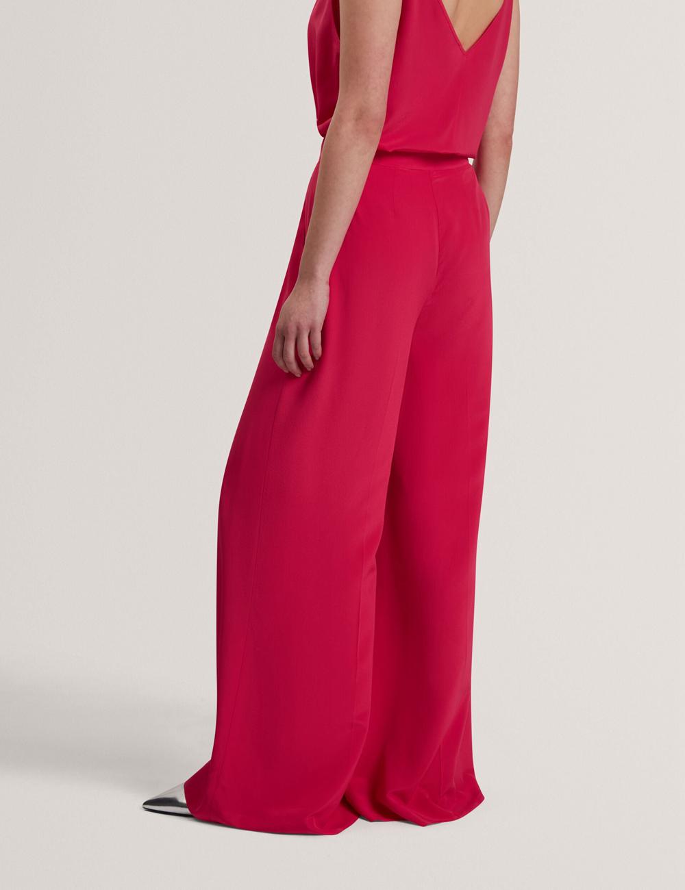 Ted Baker CARLOET - Silk Wide Leg Tailored Broek Dames Fuchsie | Belgium  790654-BMQ